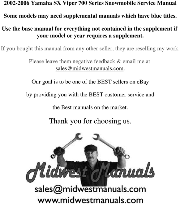 Product picture shop manual yamaha viper 2002 to 2006